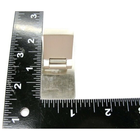 Money Clip Classic Diamond Pattern Silver Tone Stainless Wallet Card Cash ID - Picture 7 of 8